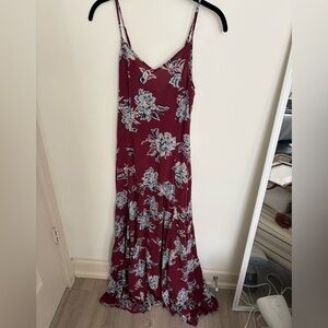 Abercrombie & Fitch Burgundy Floral Maxi Dress